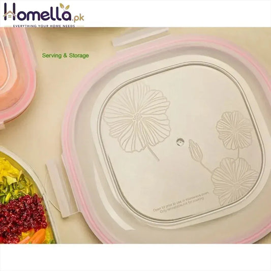 4 Pcs Glass Storage Box Container Set