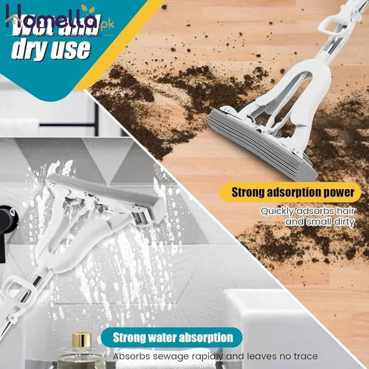 PVA Sponge Mop with Adjustable Handle and Self-Wringing