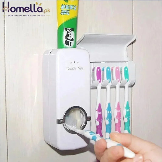 Toothpaste Dispenser With Toothbrush Holder Wall Mount