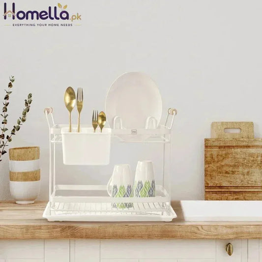 Dish Rack With Wooden Handles 2 Floors
