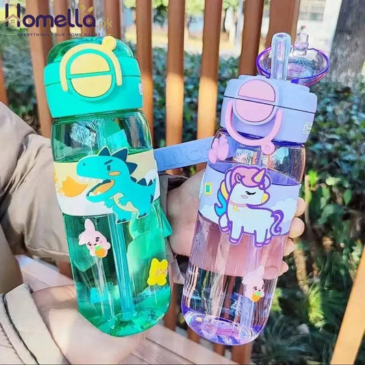 Aesthetic Capybara Water Bottle – Dual Straw & Leakproof Lid
