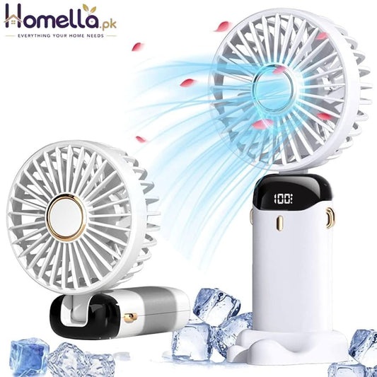 Portable Mini Fan 4-Speed USB Rechargeable with Display
