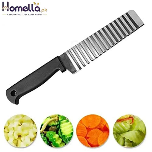 Stainless Steel Potato Fruits Vegetable Cutter Wave Knife