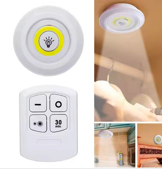 Remote Control Mini Light LED Under Cabinet Light Wireless Remote Control Dimmable Wardrobe Home Bedroom Kitchen Closet Light
