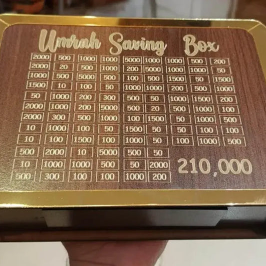 Wooden Umrah Saving Box β 280 Days Plan