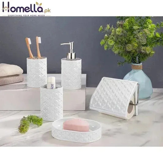 Bathroom Accessories 5 in 1 Acrylic Bath Set