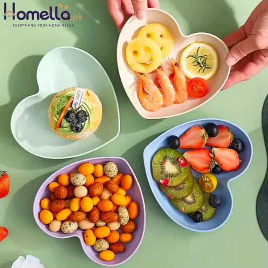 10PCS Creative Love Heart Bone Dish Household Food Grade Plastic Spit Bone Dish Party Snack Dinner Dishes Camping Dinnerware