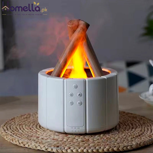 H9 Remote Control USB Air Humidifier Aroma Diffuser Ultrasonic Bonfire Flame Light Home Essential Oil Fragrance Perfume Machine