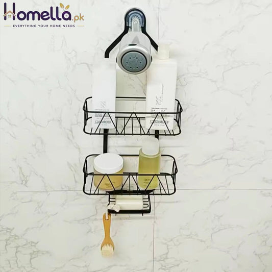 Hanging Shower Organizer Bathroom Shelf With Soap Holder Metal 3 Layers Shower Storage Shelves Bathroom Accessories Storage Rack