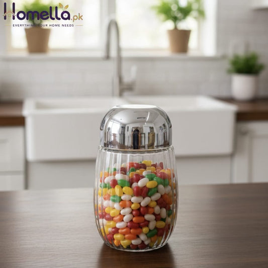 Gold Plastic Jar by Happy Crown – Multi-Purpose Storage Container