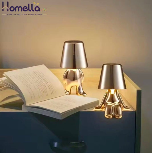 Little Golden Man Table Lamp Living Room Bedside Children's Room Art Decor Night Light Creative Coffee Shop Bar Desk Lamps