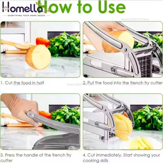 Multifunction Manual French Fries Steel vegetable Cutter Tool Fast Cutting With 2 Blades for Home Kitchen Restaurant