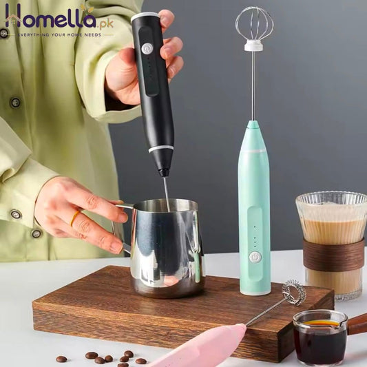 New Handheld Electric Egg Beater Household Small 304 Stainless Steel Milk Frother Electric Mini Coffee Frother Whisk Frother