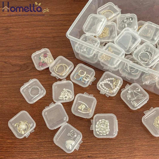 Pack of 10 Plastic Mini Jewellery Boxes – Storage & Gift Packaging