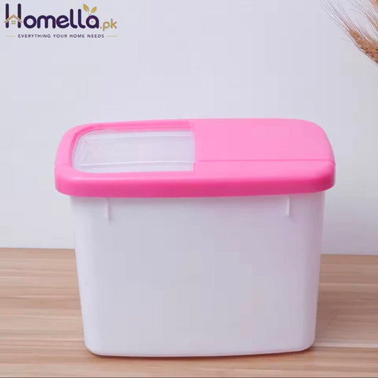 10kg Sealed Rice Storage Box Thickened Plastic Grain Bucket Moisture-Proof Insect-Proof Food Safe Container Pink