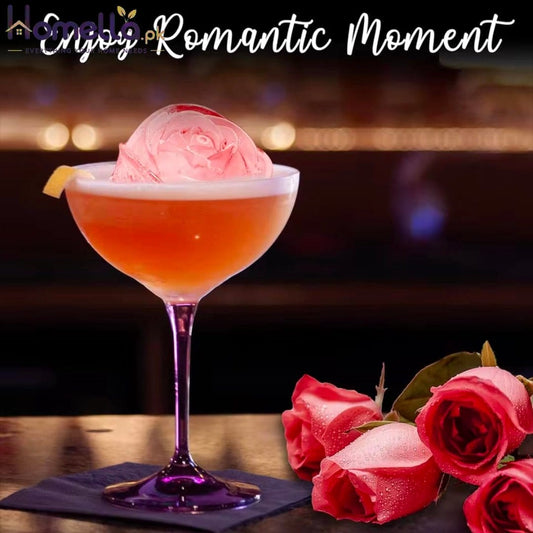 3D Rose Ice Molds, Flower Shape Ice, Silicone Rubber Fun Ice Ball Molds Maker for Juice Whiskey Chilling Cocktails, Ice Cube Trays