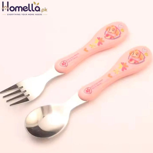 OPP Bag Genuine PAW Patrol 2pcs Cartoon Kids Spoon Fork Set Dessert CHASE SKYE Baby Gadgets Feed Kid Children's Cutlery Toy Doll