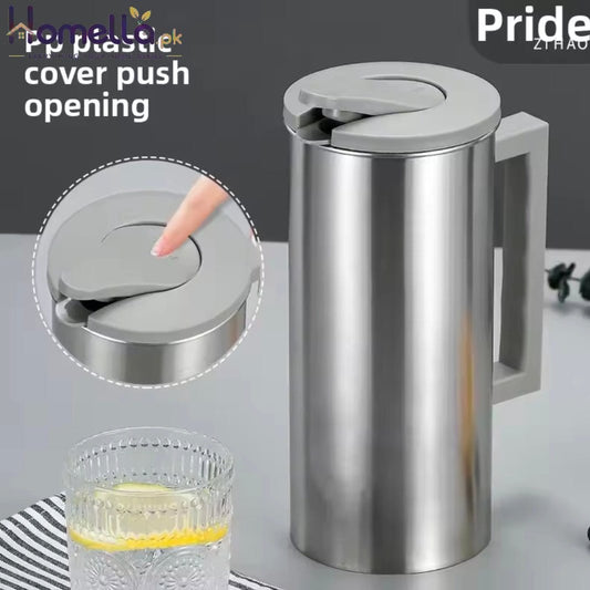Korean Style Stainless Steel Cold Water Pot 1.6L Single Layer Juice Tea Pot for Restaurant Home Hotel Gift