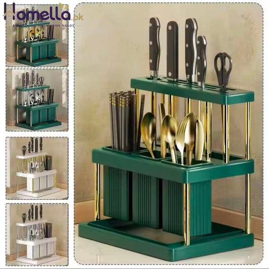 Multi-Functional Kitchen Spoon Fork Chopstick Knife Organizer Saving Kitchen Utensil Organizer Rack Kitchen