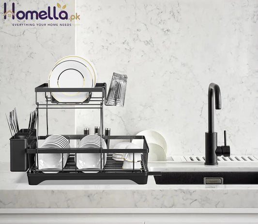 Dish Rack with Drip Tray – Efficient Kitchen Cutlery Organizer