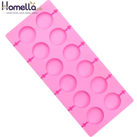 5cm Large Round Silicone Lollipop Molds Chocolate candy pop Fondant Mould sugar lolly cake biscuit bakeware 8 hole with sticks