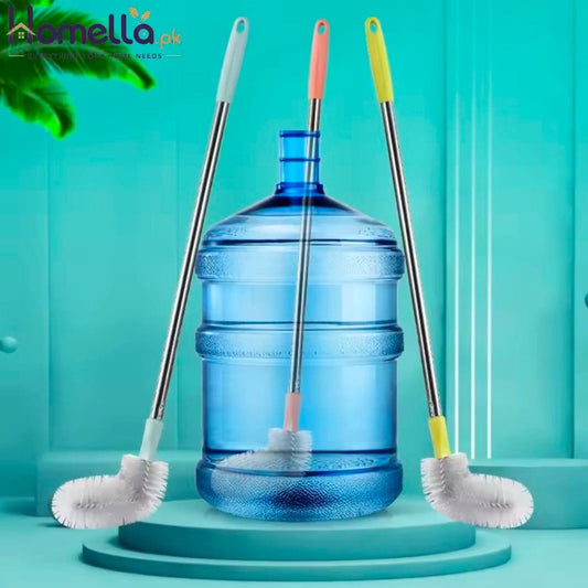Household Bucket Washing Brush With Stainless Steel Rod Plastic Water Dispenser Water Bucket Cleaning Brush Cleaner Gadgets