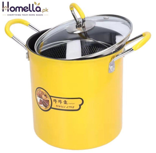 3L Mini Fryer Pot Stainless Steel Japanese Frying Pot With Oil Filter Rack Lip for Home Kitchen Fryer Pot Frying Pan