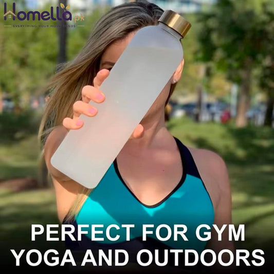 Matte Water Bottle 1000ml Plastic Water Cup With Lid Frosted Drinking Bottle for Glass With Time Market Tea Drinking Kitchen