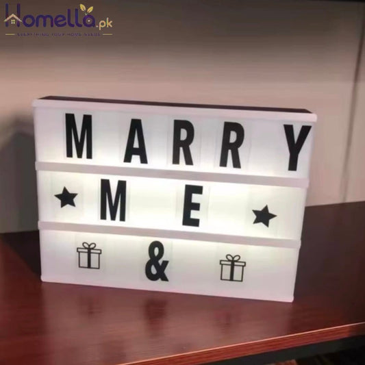 Cinema Light Box With Letters DIY Warm Light Up Letter Box With 96 Lettering Sticker For Room Decoration
