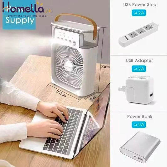 3 In 1 New Fan Alr Conditioner Household Small Air Cooler LED Night Light Portable Humidifier Air Adjustment Fan Office Home Fan
