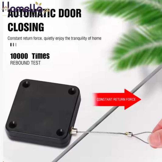 1pc Black Punch Free Automatic Sensor Door Closer Automatic Shutdown Device Non Punching Telescopic Sliding Door Device