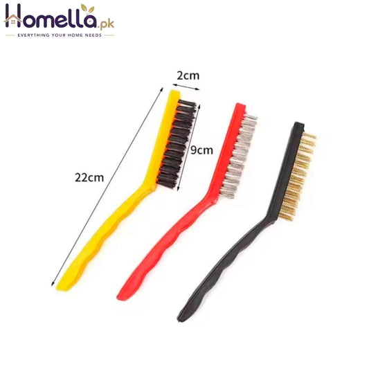 3Pcs Stainless Steel Bruh Brass Cleaning Brush Polishing Rust Remove Metal Wire Burring Cleaning Tool Family