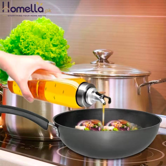 500ml Oil Bottle High Borosilicate Glass Dispenser With Scale Quantitative Sauce Vinegar Cooking Kitchen Supplies
