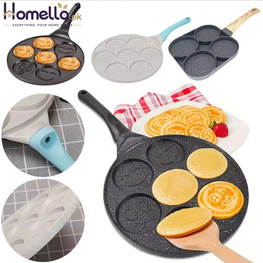 Lmetjma Smiley Face Pancakes Pan 100% Non Stick Griddle Pancake Maker With 7 unique Faces for Breakfast Magic Jt196