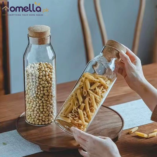 Creative Transparent Glass Nut Coffee Tease Storage Jar Cork Food Spice Sealed Storage Jar Home Moistureproof Coffee Tea Bottle