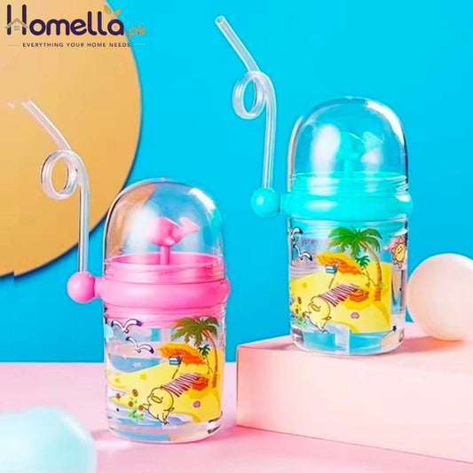Whale Shape Spray Cup, Children Straw Drinking Cup, Cute Dolphin Water Bottle, Food Grade Plastic Cup, Birthday Gift