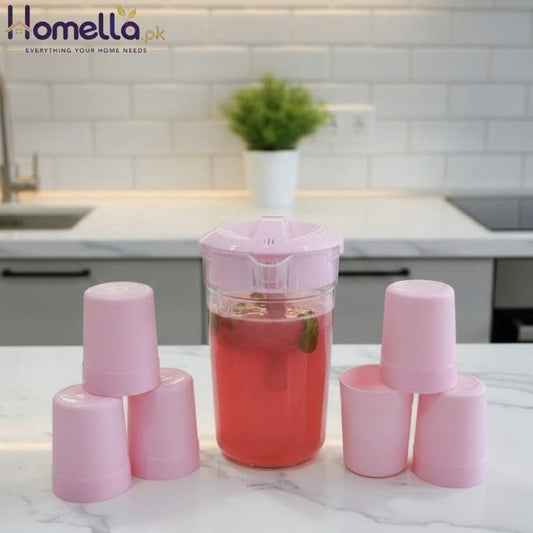Plastic Jug & Glass Set Of 6 Pieces, Korean Jug Set Of 300 ML, Best Quality
