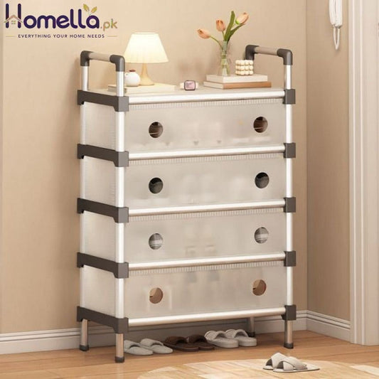 Simple Multilayer Shoes Rack Assemble Space-Saving Shoe Cabinet with Dustproof Diaphragm Home Organizer Storage Stand