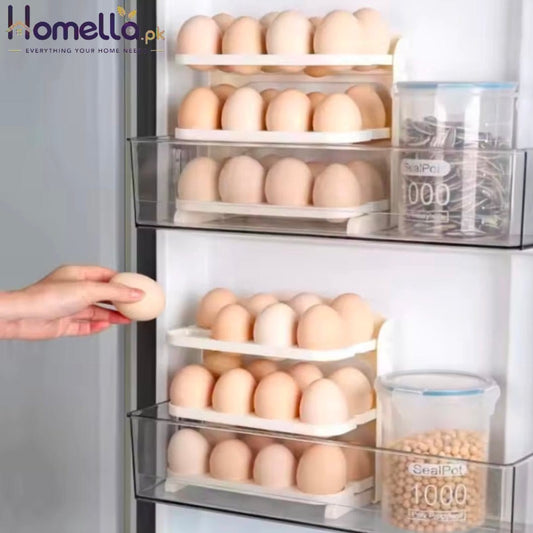 Home Use Large Capacity 24 Grids Egg Refrigerator Storage Box Special Design Egg Tray for Household Plastic Material