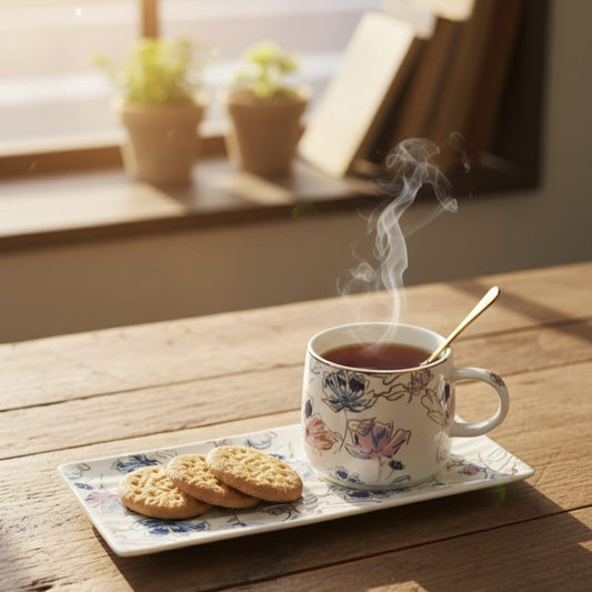 Porcelain Coffee Cup Spoon & Saucer