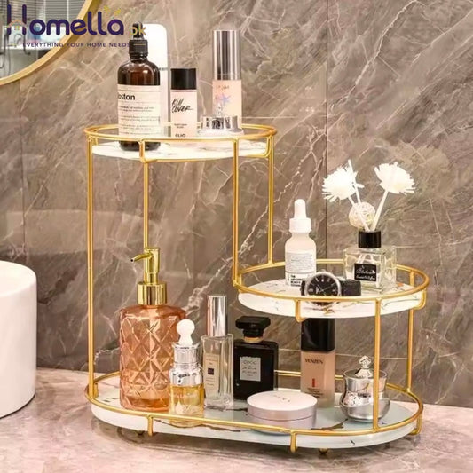 Luxury Iron Art Uv Board Cosmetics Storage Rack Makeup Organizer Dressing Table Shelf Bathroom Iron Bird Cage Hodler