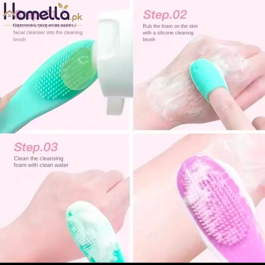 facial Scrub Massage Pad Nose Blackhead Exfoliating Pimples Removal Finger Brush Silicone Mini Face Pore Wash Brush