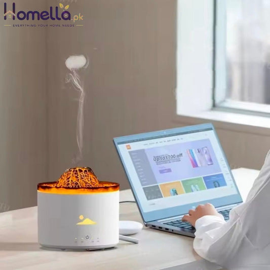 Volcano Fire Flame Air Humidifier Aroma Diffuser Essential Oil Smoke Ring Spray for Home or car Fragrance Mist Maker LED Lamp