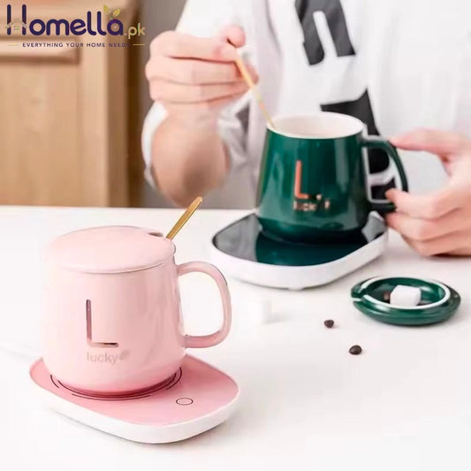 400ml Smart Ceramic Cup Coaster Warmer Thermostatic Coffee Heating Electric Mug Set Milk Tea Heating Water Coffeeware