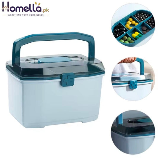 Plastic Storage Box Medical Box Organizer Double-Layer Multi-Functional Portable Medicine Cabinet Family Emergency first aid kit