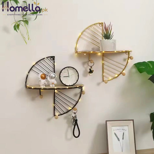 Modern Minimalist Creative Semi-Circular Rectangular Wall Shelf Living Room Office Color Wrought Iron Storage