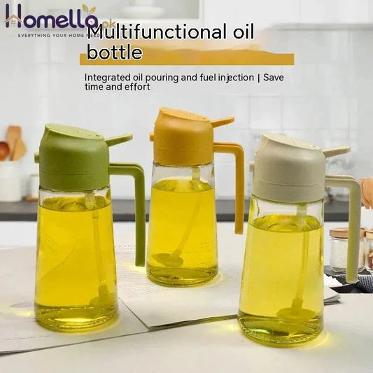 Versatile Kitchen Oil Bottle Dispenser - Spraying and Pouring