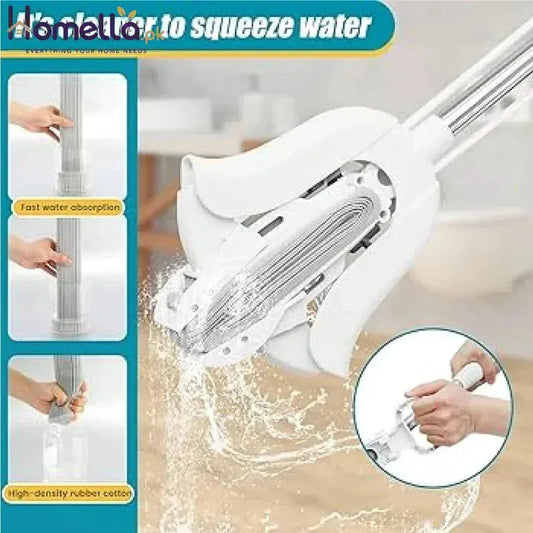 PVA Sponge Mop with Adjustable Handle and Self-Wringing