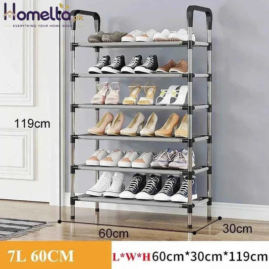 6-Story Aluminum Alloy Shoe Rack Multi-Layer Assembly Dust-Proof Storage for Dormitory Entrance Organizer shoemaker organizer