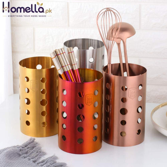 Rust-Proof Stainless Steel Cutlery Stand for Spoons, Forks & Knives